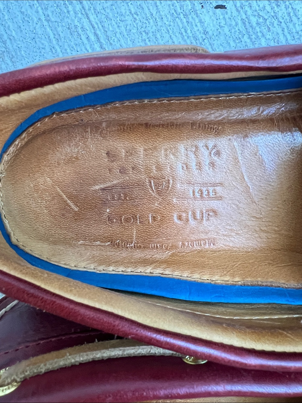 Sperry Top-Sider Gold Cup Dark Red Burgundy Leather Boat Shoes with Tan Laces 11 - Picture 11 of 11